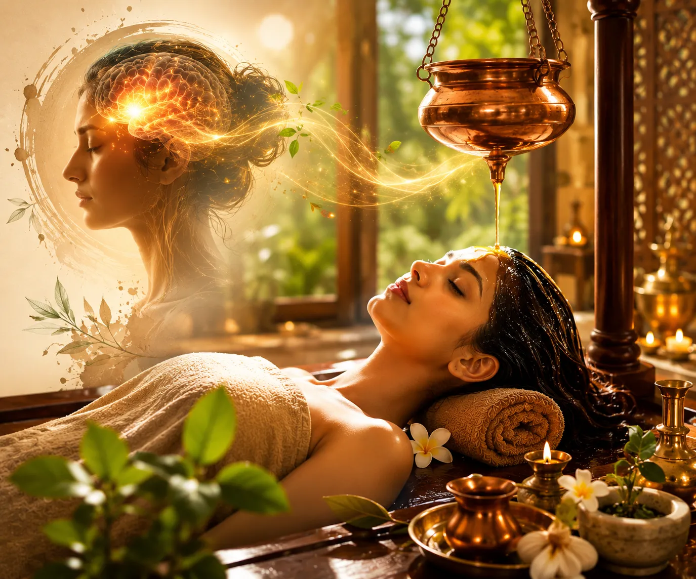 Shirodhara migraine therapy