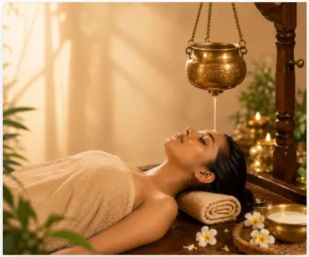 Ayurvedic head therapy for stress and insomnia