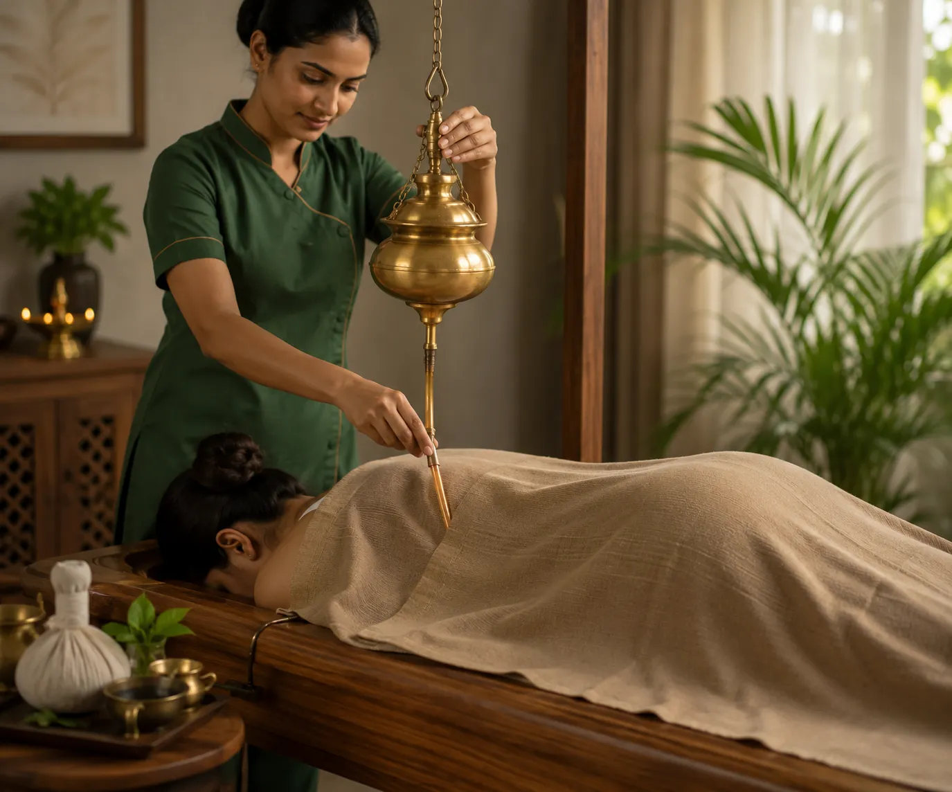Ayurvedic oil enema therapy for nerve health
