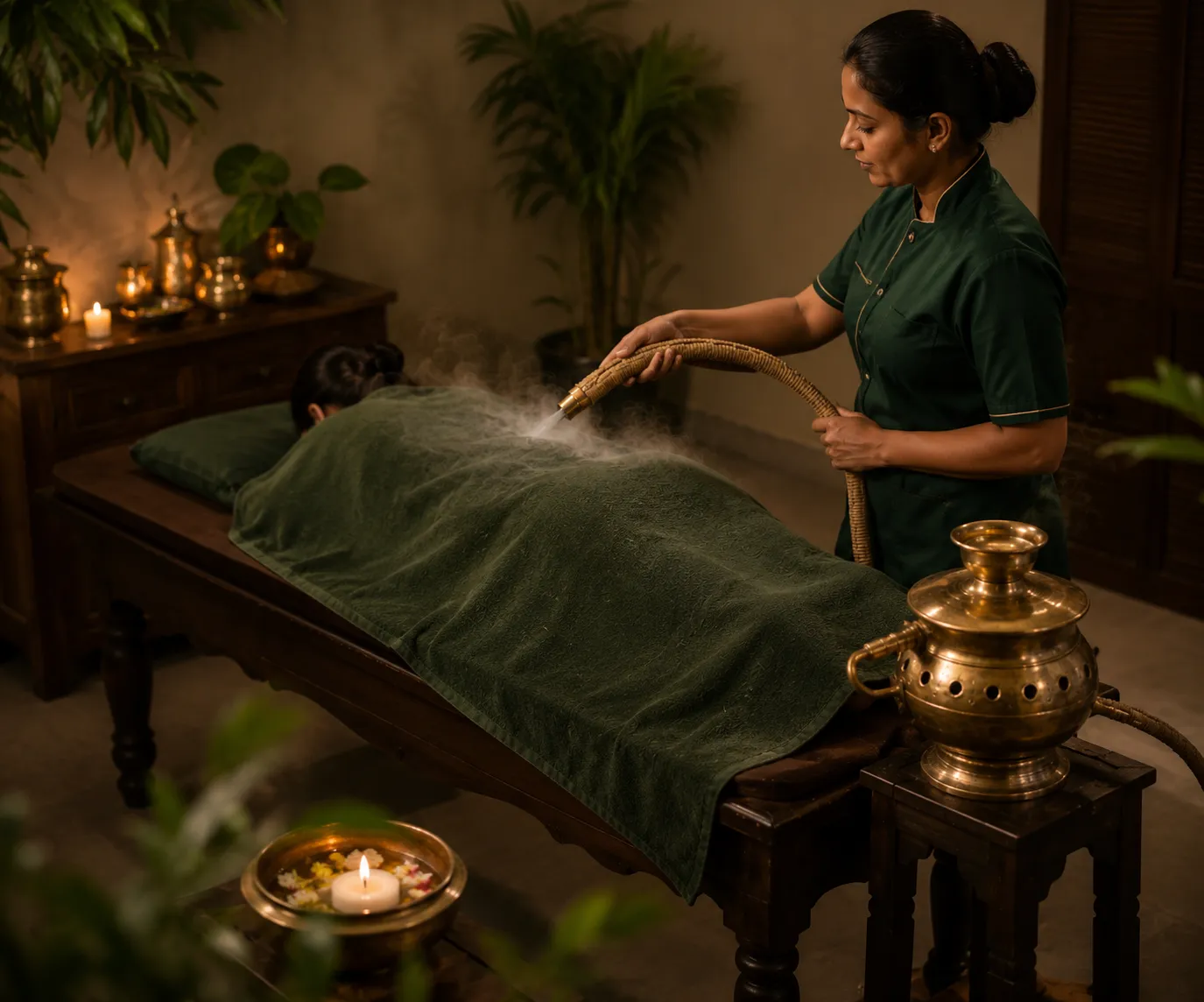 Ayurvedic steam bath therapy