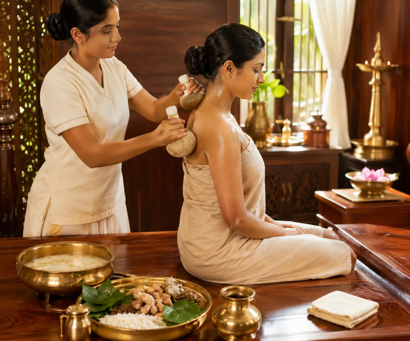 Navarakizhi herbal rice poultice
