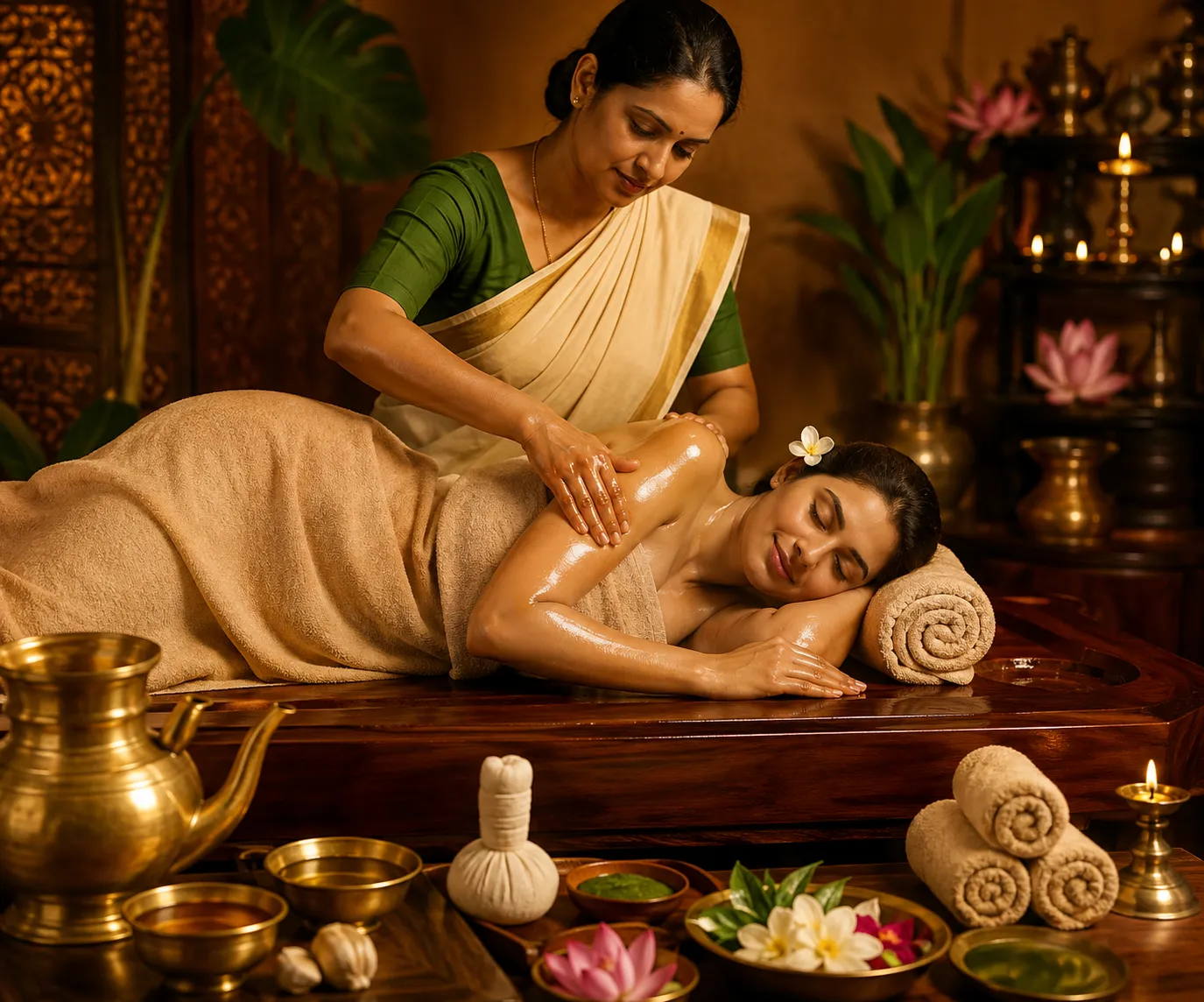 Sarvanga Abhyanga full body oil massage