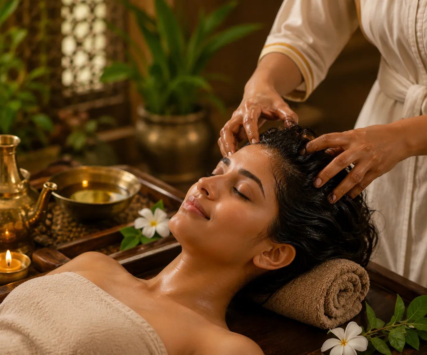 Shiro Abhyanga scalp nourishment therapy