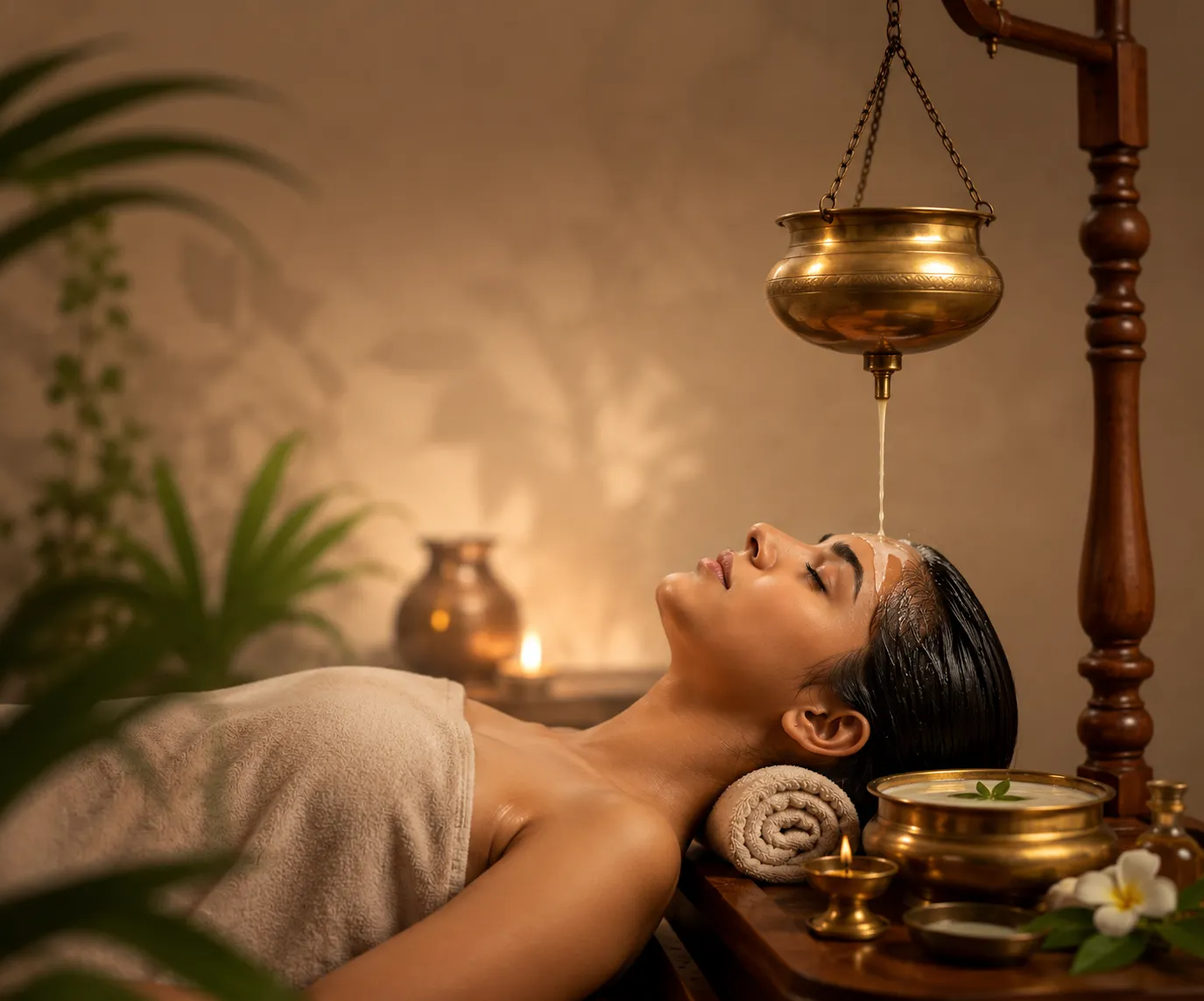 Takradhara scalp and mental wellness therapy