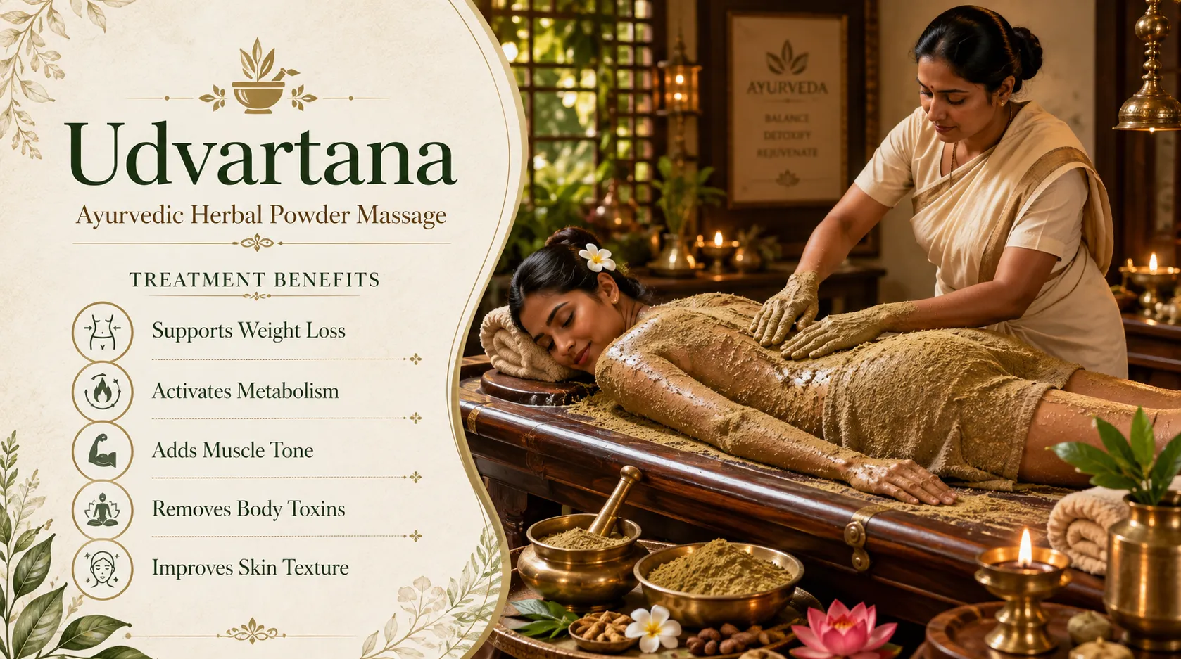 Udvartana Ayurvedic Herbal Powder Massage Therapy