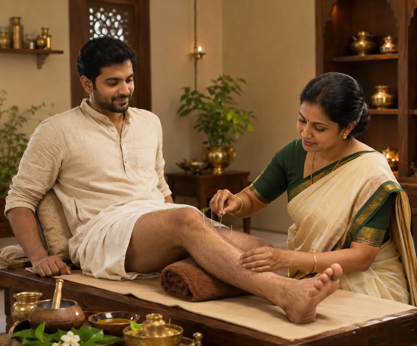Viddhakarma needle therapy for pain relief